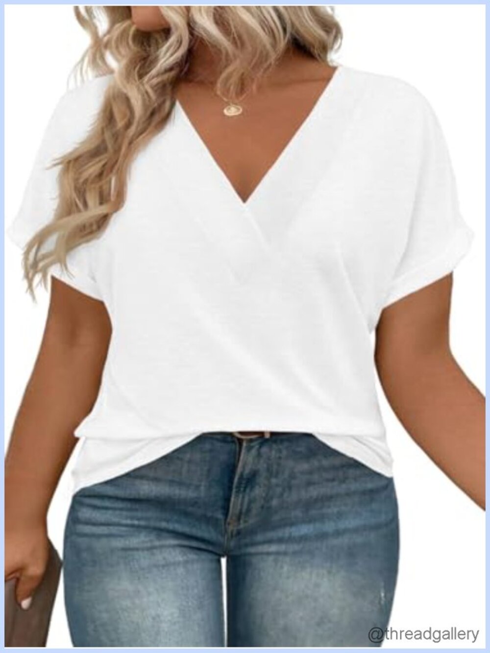 Womens Plus Size V Neck T Shirt Short Sleeve Loose Fit Casual Top